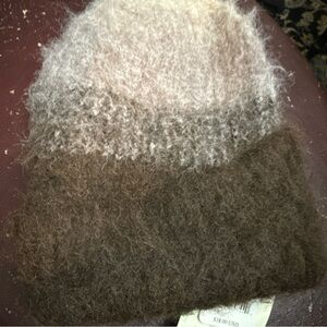 Free People Icing Beanie in Brown & Cream NWT Stripes Wool Fall Winter Bohemian